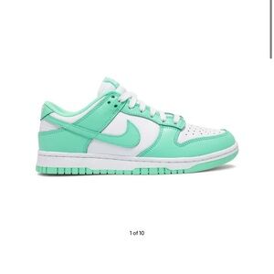 Nike Womens Dunk Low Green Glow Lime White Sneakers Shoes